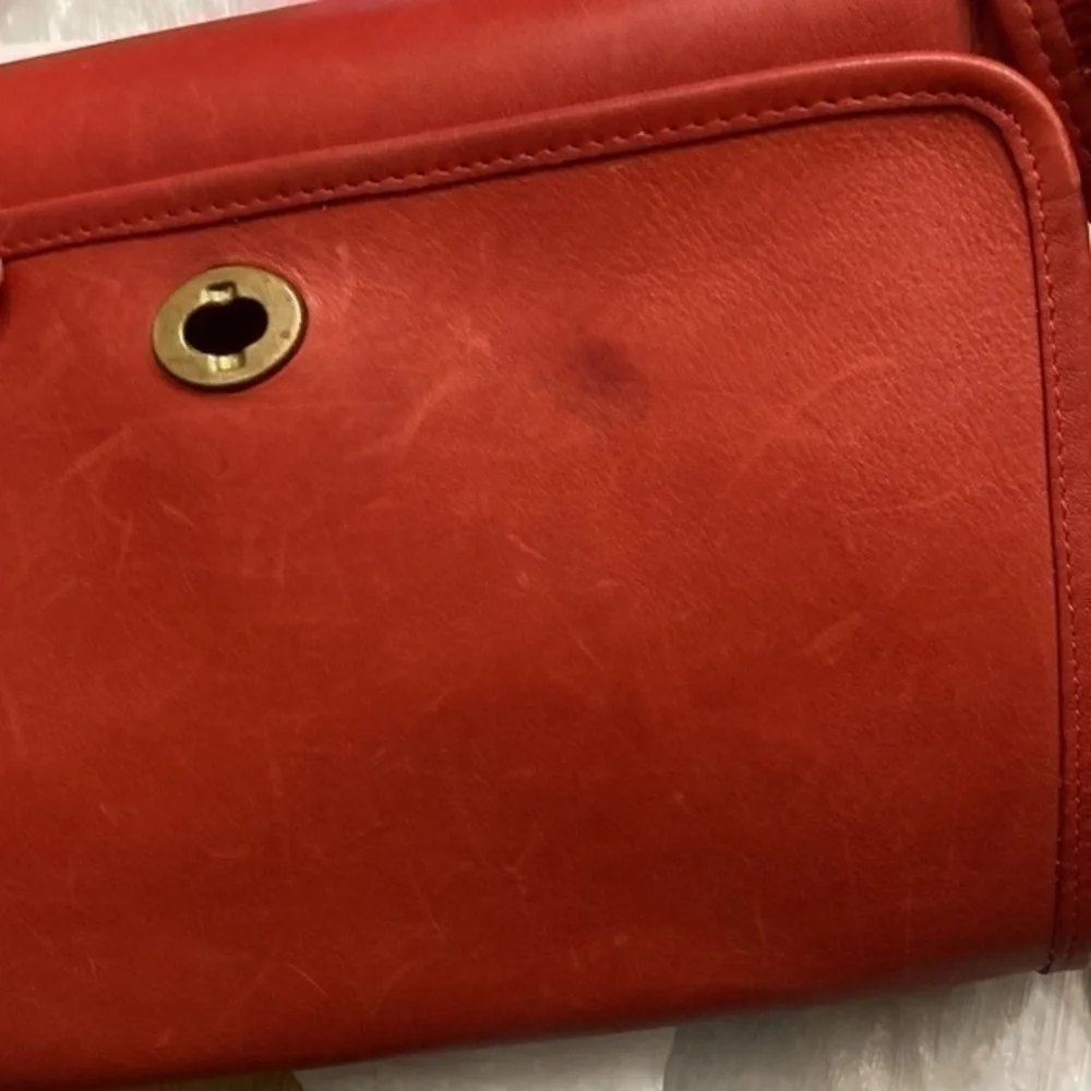 Coach vintage red leather NYC new York city spectator bag 9795 RARE